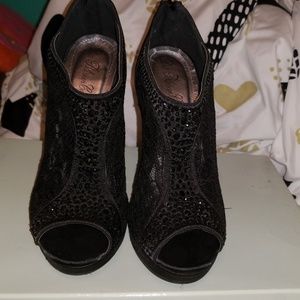 Lace Heels with a Zipper Back